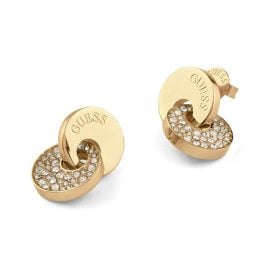 Guess JUBE05221JWYG Damen-Ohrringe Two Links Pavée Goldfarben
