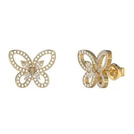 Guess JUBE05114JWYG Damen-Ohrringe Ohrstecker Lily Schmetterling Goldfarben