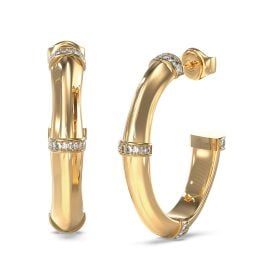Guess JUBE05160JWYG Damen-Ohrringe Creolen Bambus Goldfarben
