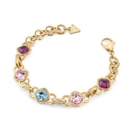 Guess JUBB05311JWYGMCS Women's Bracelet Multi Crystals Gold Tone S