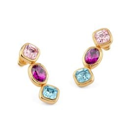 Guess JUBE05312JWYGMCT/U Damen-Ohrringe Ohrhänger Mehrfarbig Goldfarben