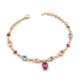 Guess JUBN05310JWYGMCT/U Women's Necklace Multi Crystals Gold Tone