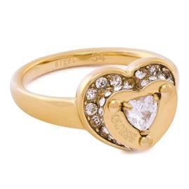 Guess JUBR05552JWYG Damenring Herz Pave Goldfarben