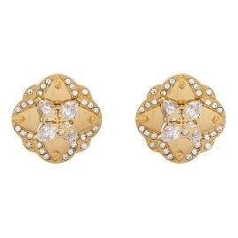 Guess JUBE05504JWYGT/U Damen-Ohrringe Ohrstecker Leaf Goldfarben