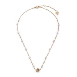Guess JUBN05515JWYGT/U Women's Necklace Multi Pearls 4G Gold Tone