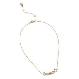 Guess JUBN05569JWYGT/U Women's Necklace 4G Multi Crystals Gold Tone