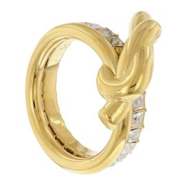 Guess JUBR05492JWYG Women's Ring Crystal Knot Gold Tone