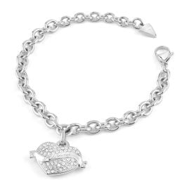 Guess JUBB05476JWRHS Women's Bracelet Heart Charm Crystal S