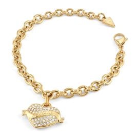 Guess JUBB05476YGS Women's Bracelet Heart Crystal Gold Tone S