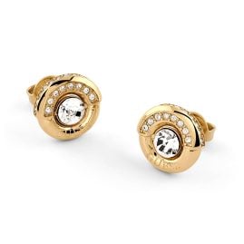 Guess JUBE05380JWYGT/U Women's Stud Earrings Coin Pave Gold Tone