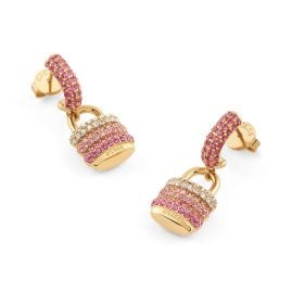 Guess JUBE05407JWYGPKT/U Damen-Creolen Pave Schloss Ohrringe Goldfarben