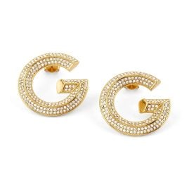 Guess JUBE05434JWYGT/U Women's Hoop Earrings Pavé Gold Tone