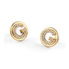 Guess JUBE05440JWYGT/U Damen-Ohrringe Coin Ohrstecker Goldfarben