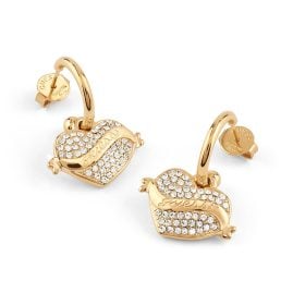 Guess JUBE05477JWYGT/U Women's Hoop Earrings Heart Gold Tone