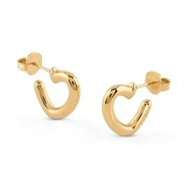 Guess JUBE05535JWYGT/U Damen-Ohrringe Herz Creolen Goldfarben