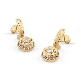 Guess JUBE05558JWYGT/U Damen-Ohrringe Coin Pave Anhänger Goldfarben