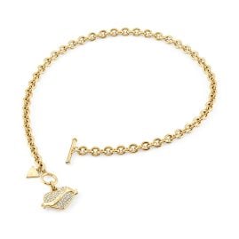 Guess JUBN05475JWYGT/U Damen-Kette Kristall-Herz Goldfarben