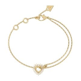 Guess JUBB05534JWYGS Damen-Armband Kristall-Herz Goldfarben S