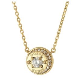 Guess JUBN05554JWYGT/U Damen-Halskette Coin Pave Goldfarben