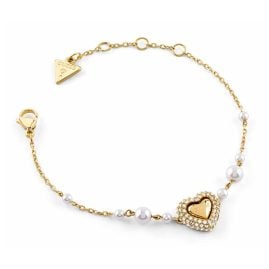Guess JUBB06009JWYGS Damen-Armband Herz Perlen Goldfarben