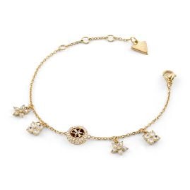 Guess JUBB06033JWYGS Women's Bracelet Flower Charms White/Gold Tone