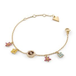 Guess JUBB06033JWYGMCS Damen-Armband Blüten Charms Bunt/Goldfarben