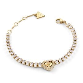 Guess JUBB06093JWYGS Damen-Tennisarmband Herz Goldfarben