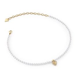 Guess JUBN06090JWYGT/U Damen-Perlenkette Herz Choker Goldfarben