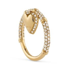 Guess JUBR06077JWYG Damenring Herz Charm Pavé Goldfarben
