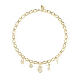 Guess JUBN06041JWYGT/U Women's Necklace Multi Charms Gold Tone