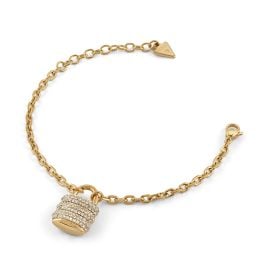 Guess JUBB05406JWYGPKS Damenarmband Padlock Charm Pavé Goldfarben