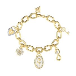 Guess JUBB06042JWYGS Damen-Armband Lucky Multi Charms Goldfarben
