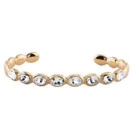 Guess JUBB06310JWYGL Women's Cuff Bracelet Multi Oval Crystals Gold-Tone L