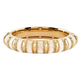 Guess JUBB06324JWYGS Women's Cuff Bracelet Baguette Gold-Tone/White S