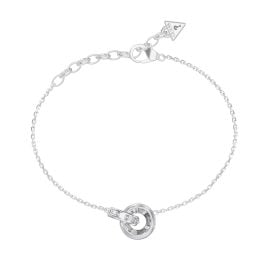 Guess JUBB06331JWRHS Women's Bracelet Interlocked Baguette Silver-Tone