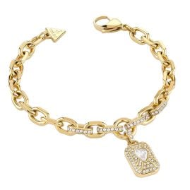 Guess JUBB06348JWYGL Women's Bracelet Love Tag Gold-Tone L