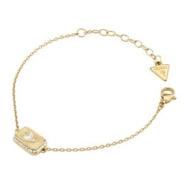 Guess JUBB06355JWYGL Women's Bracelet Crystal Love Tag Gold-Tone L