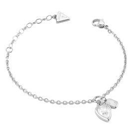 Guess JUBB06360JWRHL Women's Bracelet Heart Charm Silver-Tone L