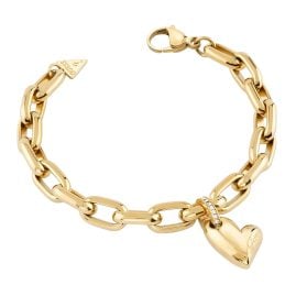Guess JUBB06442JWYGL Women's Bracelet Fluid Heart Charm Gold-Tone L