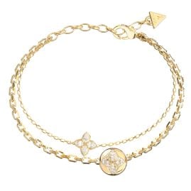 Guess JUBB06469JWYGS Damen-Armband Double Bloom Goldfarben S