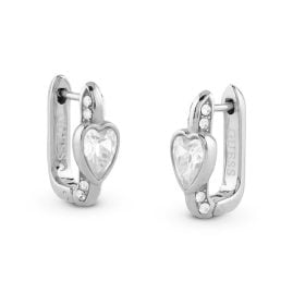 Guess JUBE06365JWRHT/U Women's Hoop Earrings Heart Charm