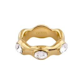 Guess JUBR06308JWYG Women's Ring Multi Oval Cystal White Gold-Tone