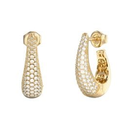 Guess JUBE06429JWYGT/U Women's Hoop Earrings Pear Shape Gold Tone