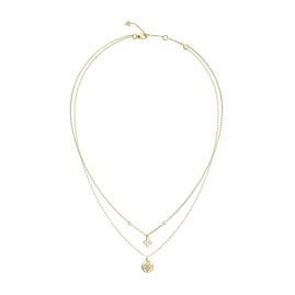 Guess JUBN06468JWYGT/U Women's Double-Strand Necklace Bloom Gold-Tone