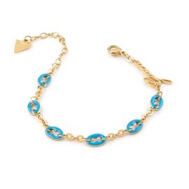 Guess JUBB01415JWYGLBS Women's Bracelet Multi Charms Turquoise S