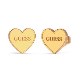 Guess JUBE02171JWYG Women's Earrings Heart Studs Gold Tone