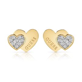 Guess JUBE02174JWYG Women's Earrings Heart Studs Gold Tone