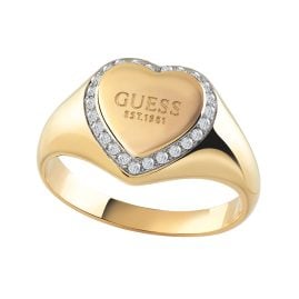 Guess JUBR01430JWYG Women's Ring Fine Heart Gold Tone
