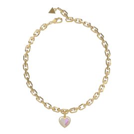 Guess JUBN03033JWYGLC Women's Necklace Heart Charm Gold Tone