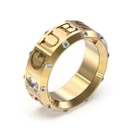 Guess JUBR03116JWYG Woman's Ring Logo Gold Tone